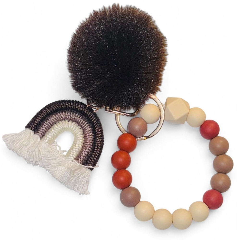 Rustic Rainbow Women’s Silicone Beaded Keychain - Picture 2 of 5